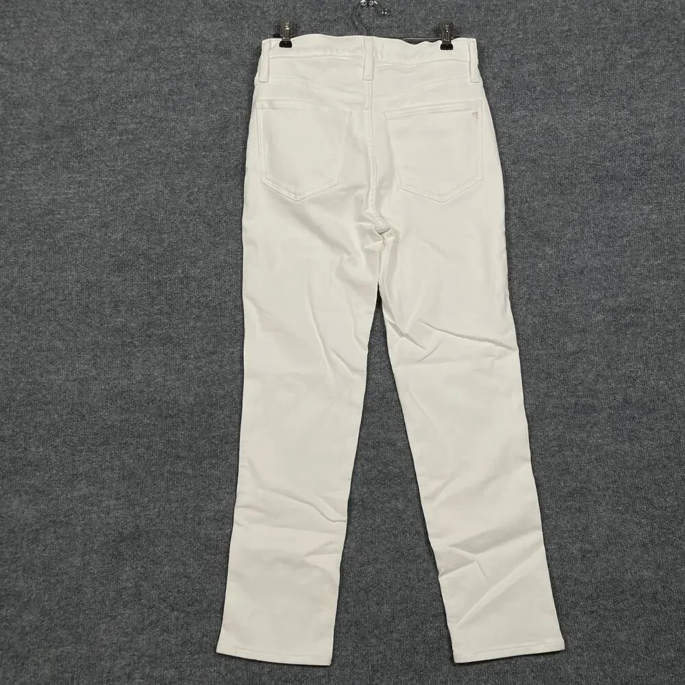 New Madewell Womens W26 Stovepipe Jeans White High Rise Ankle Length‎ Pockets